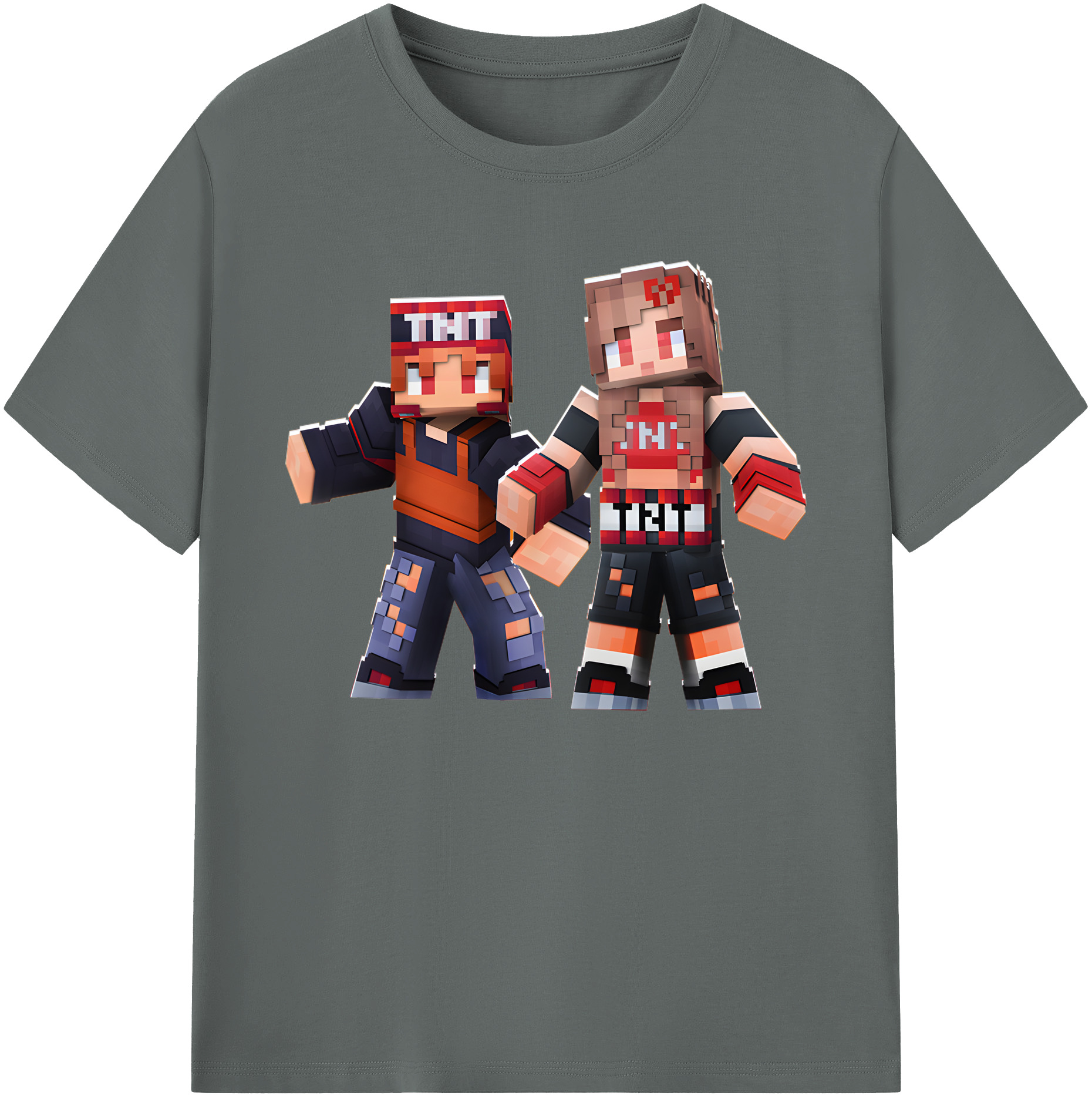 （画像用） マインクラフト ブロックの世界 Minecraft MC Block world 綿100％ メンズ半袖Tシャツ｜肌触りやわらか＆通気性